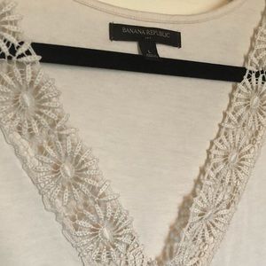 Banana Republic Lace Trim Tank Top